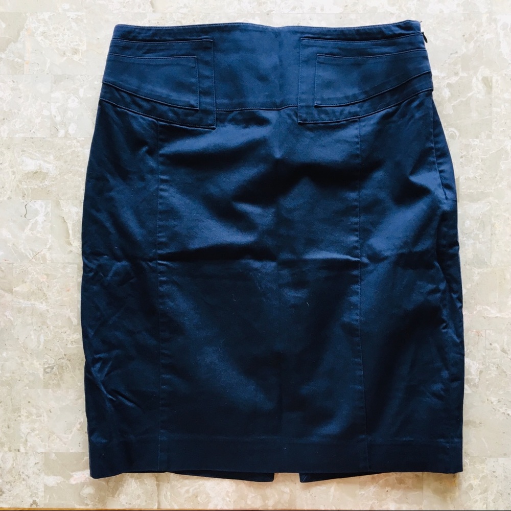 Express Navy Blue Mini Fitted Pencil Skirt 6